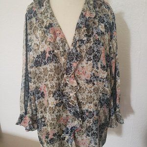 Malcolm & Co.  Boho Ruffle Blouse